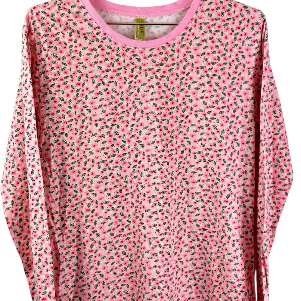 HUE Pink Floral long sleeve cotton pajama   Dress - Picture 3 of 7